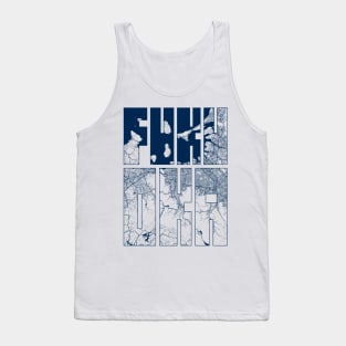 Fukuoka, Japan City Map Typography - Coastal Tank Top